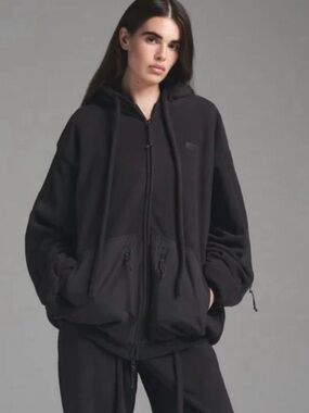 Skims fleece lounge oversized zip-up hoodie 
Color storm